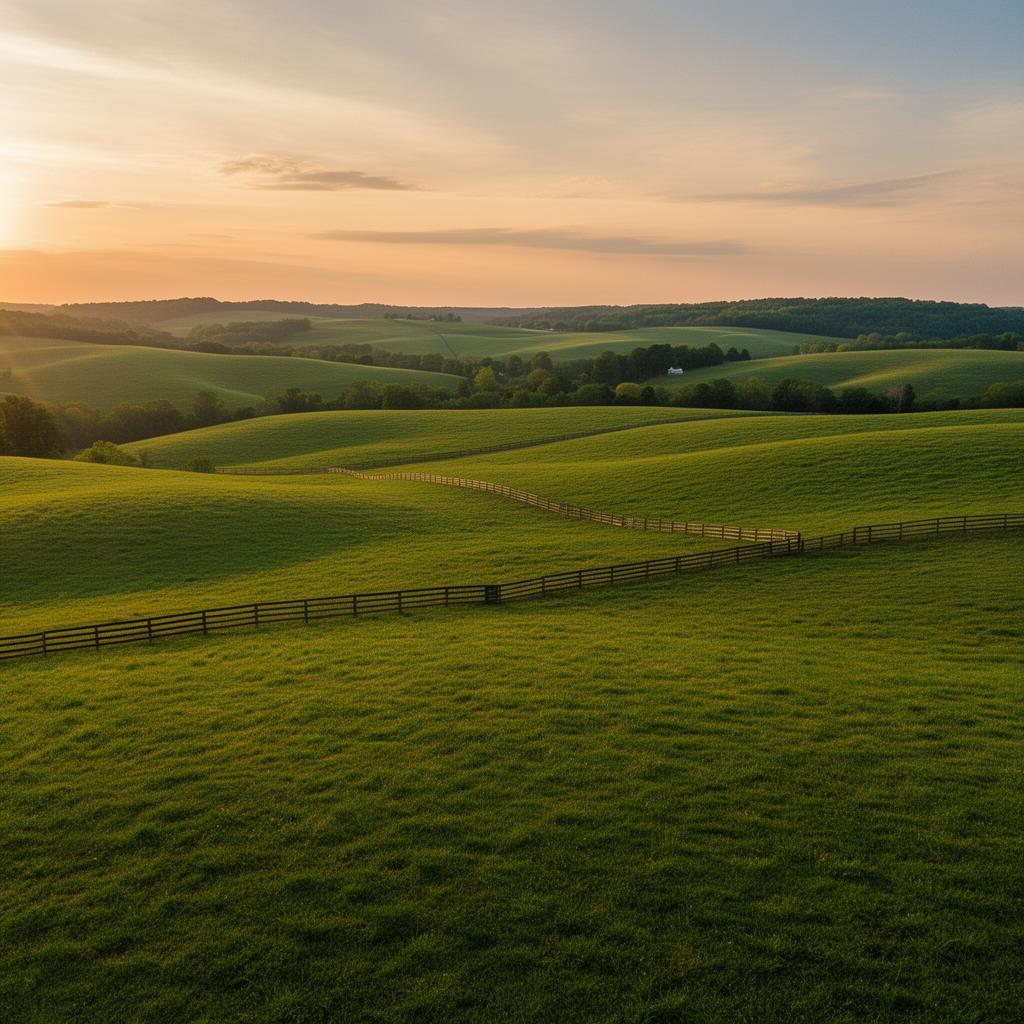 Tennessee pasture at golden hour